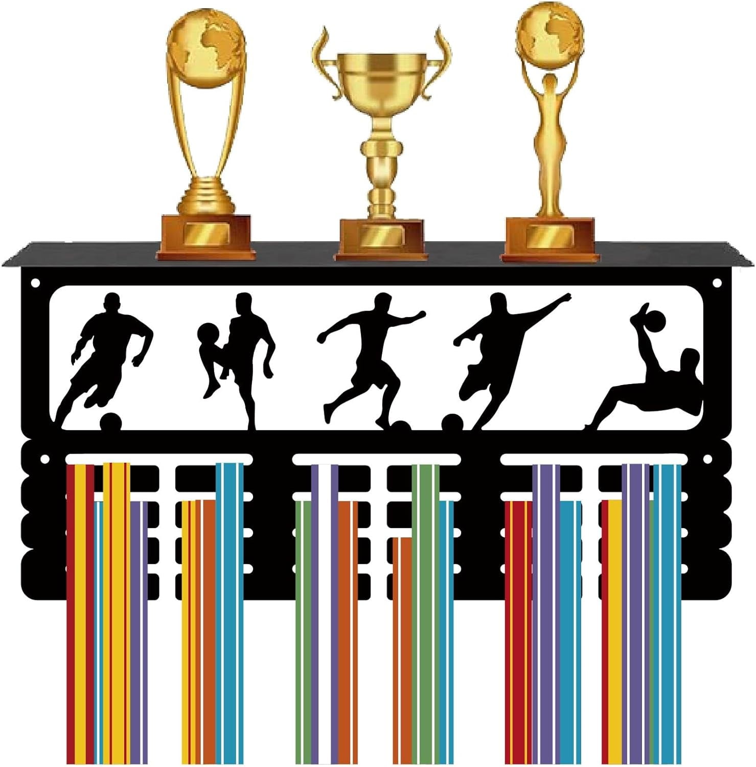 CREATCABIN Football Medal Hanger Display Trophy Shelf Soccer Medal - View #4
