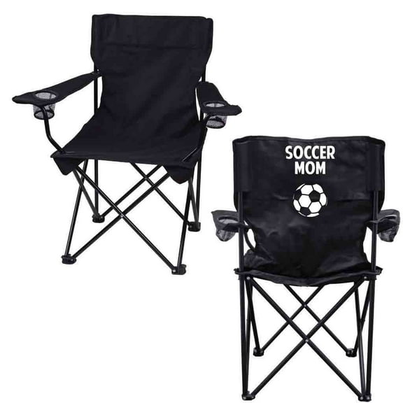 Soccer Mom Folding Camping Chair with Carry Bag, Black