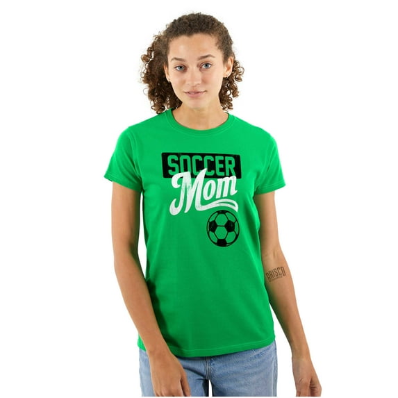 Soccer Mom Cute Proud Sports Mother Womens Slim Fit Graphic Tee Brisco Brands L