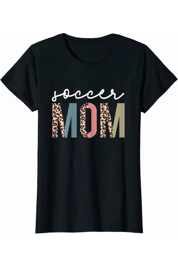 Soccer Mom Life Soccer Game Day Cheer Leo.pard T-Shirt