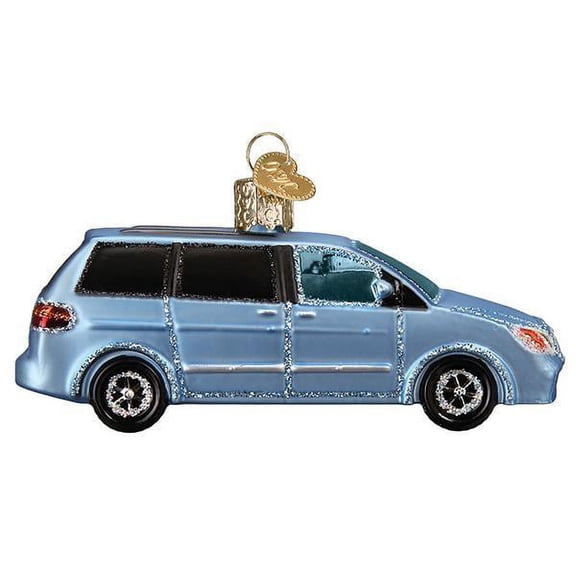 Old World Christmas Blown Glass Ornament for Christmas Tree, Soccer Mom Minivan