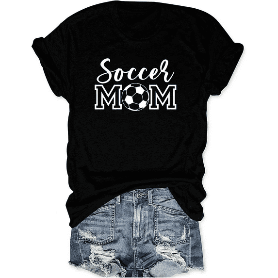 Soccer Mom Shirt for Adult Women – Casual Sports Mom Graphic T-Shirt