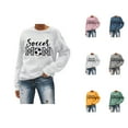 thumbnail image 1 of Soccer Mom Sweatshirts for Women Fall Winter Long Sleeve Crewneck Soccer Graphic Sweatshirt Pullover Tops, 1 of 5