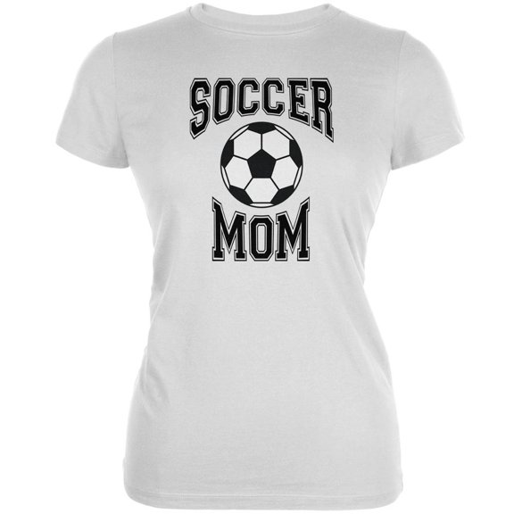 Soccer Mom White Juniors Soft T-Shirt - Medium