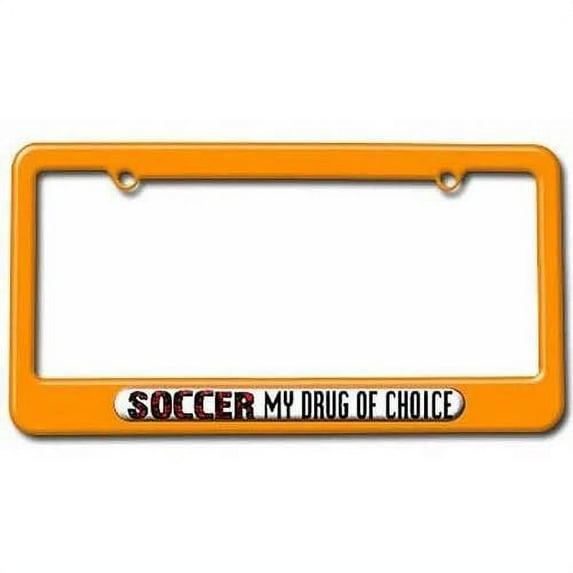 Soccer My Drug Of Choice, Sports License Plate Tag Frame, Orange Color
