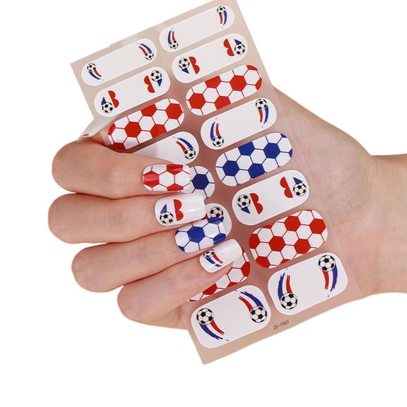 Soccer Nail Stickers Glitter Nail Art Decals Self-Adhesive 3D Sparkle Soccer Ball Designs Game Day Accessories Sports Fan Party Favors for Women