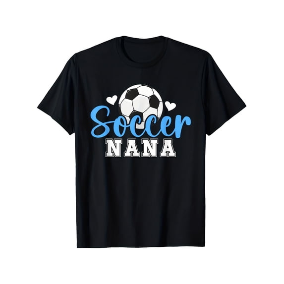 Soccer Nana T-Shirt Cute Grandmother Sports Fan Gift Retro Women's Apparel Black Tee