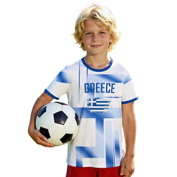 Soccer National T-Shirt Uniforms Printing Short Sleeve Shirts for Boys Fans