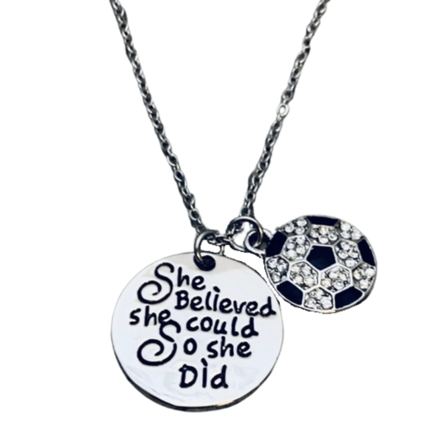 Soccer Necklace Soccer Jewelry Girls She Believed She Could So