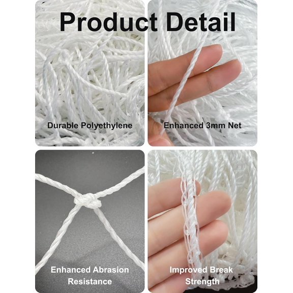 Soccer Net 2-Pack, 10 ft x 6.5 ft PE Football Net Replacement