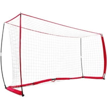 Soccer Net, Portable Soccer Goal 12 x 6 Feet, Sturdy and Durable, with Carry Bag, Ideal for Children and Adults, Red