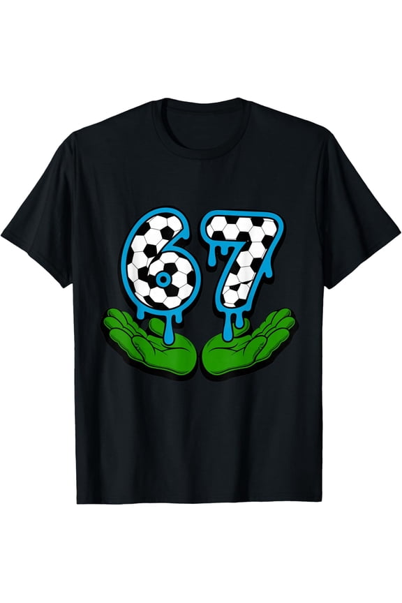 Soccer Number 67 Hands Design for Fans Players T-Shirt