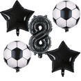 thumbnail image 1 of Soccer Number 8 Birthday Party Balloons Black White Star Foil Balloons, 1 of 1