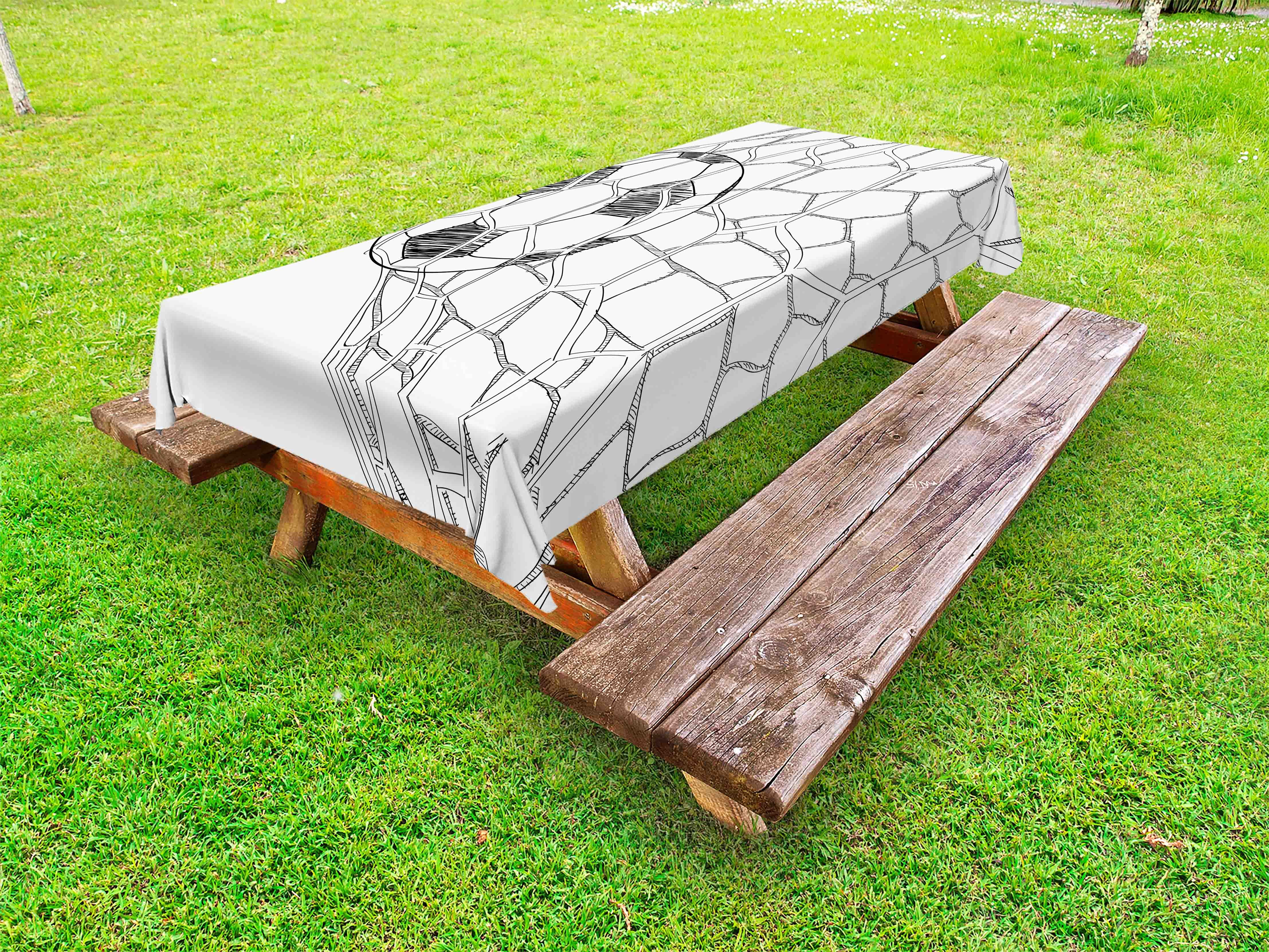 Soccer Outdoor Tablecloth, Soccer Ball in Net Goaly Position Sports ...