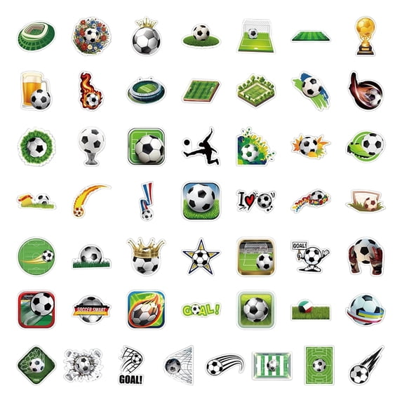Soccer Pack 50 Count Sports Themed Decor for Water Bottles Laptops