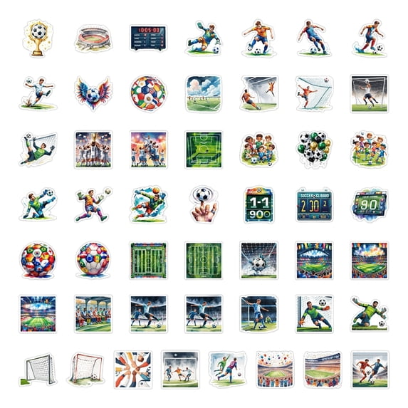 Soccer Pack of 50 for Water Bottles Laptops and Sports Fans