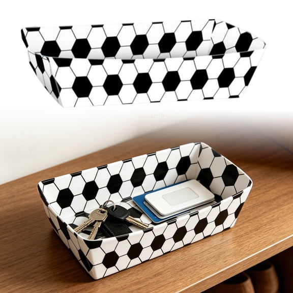 Soccer Paper Tray Disposable Serving Plate Baking Tray For Game Day Tailgate Events ,Football - 17cm