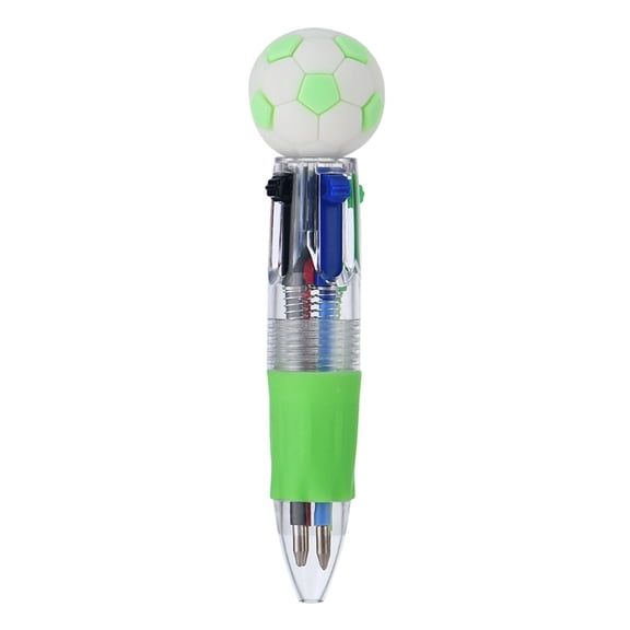 Soccer Party Favors, 4-in-1 Multicolor Soccer Pens, Mini Fun Ballpoint Pen with 4 Ink Colors, Cool Bulk Pens for Birthday Gifts, Soccer Team Goodie Bag Stuffers, 3.54"