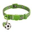 thumbnail image 1 of Soccer Pattern Pet Collar with Safety Buckle, Decorative Polycotton Neck Strap for Cats and Dogs for Game Day, Green, 1 of 5