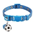 thumbnail image 1 of Soccer Pattern Pet Collar with Safety Buckle, Decorative Polycotton Neck Strap for Cats and Dogs for Game Day, Sky Blue, 1 of 5