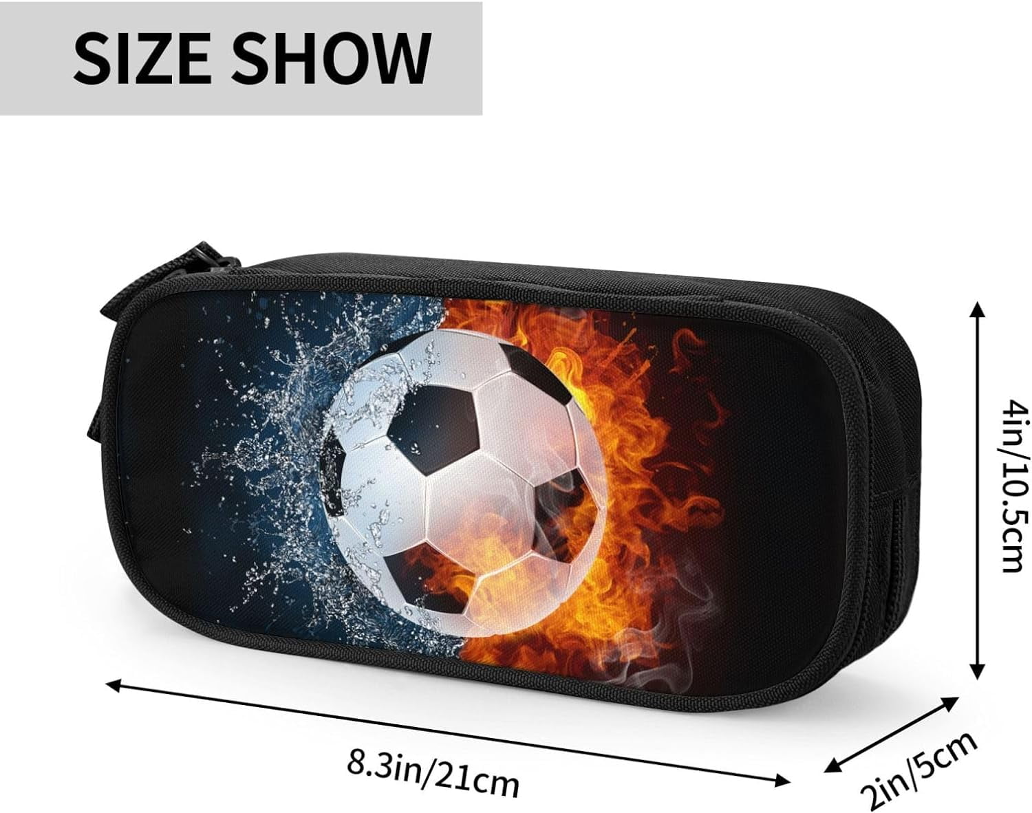 Soccer Pencil Box Case For Kids Boys, SportsThemed Pencil Pouch Big