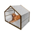 thumbnail image 1 of Soccer Pet House, Cartoon Funny Football Numbers Pattern of Smiling Digits Sports and Theme, Outdoor & Indoor Portable Dog Kennel with Pillow and Cover, 5 Sizes, Multicolor, by Ambesonne, 1 of 4
