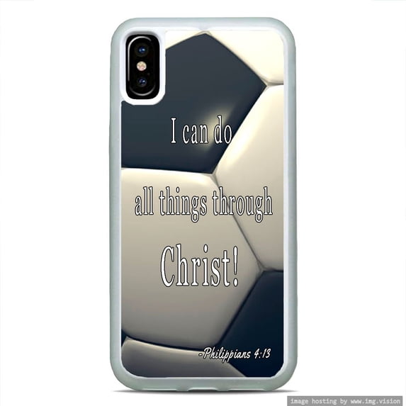 Soccer Phone Case Christ Bible Verse Slim Shockproof Hard Rubber Custom White Cover For iPhone 13 Pro