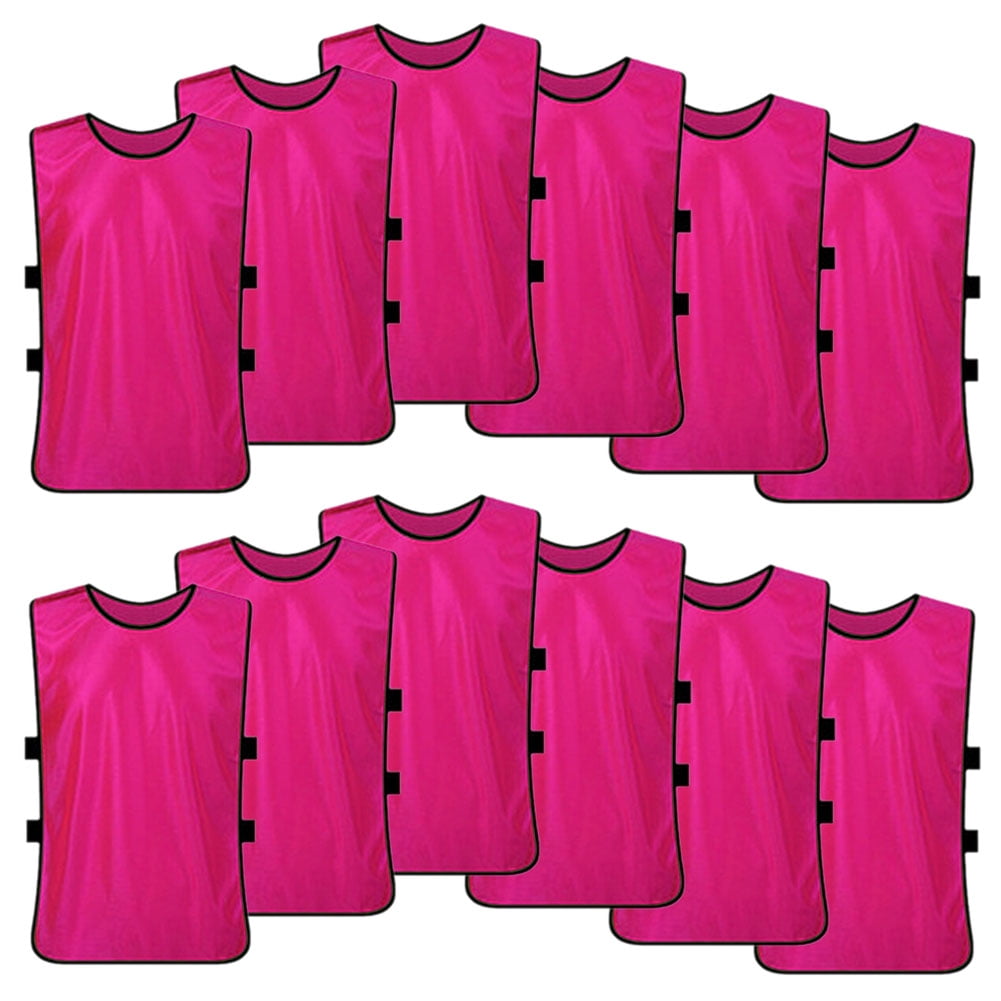 Soccer Pinnies Scrimmage Vests (12 Pack) Sports Jersey for Youth Adult