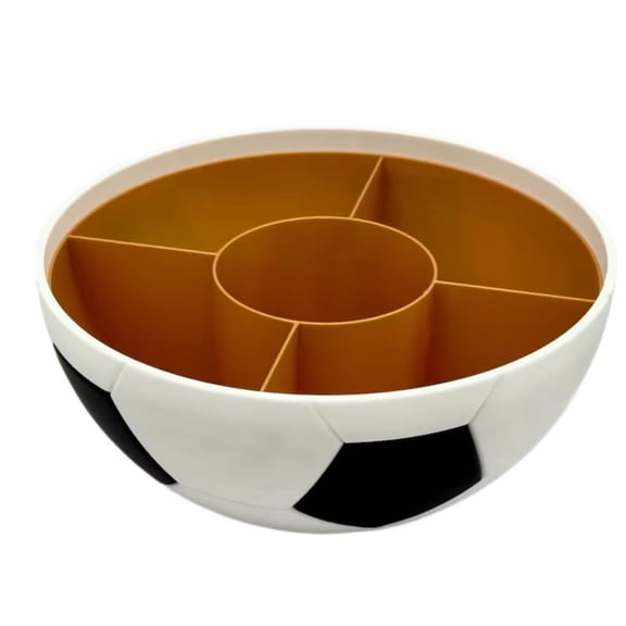 Soccer Plate with Cup Holder, Multipurpose Serving Tray for Party Game Day Stadium Portable Snack Organizer