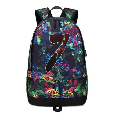 Soccer Player 7 Ball Storage Backpack Sports Equipment Depositary Multifunctional Bag For Men Women (Red - 1)