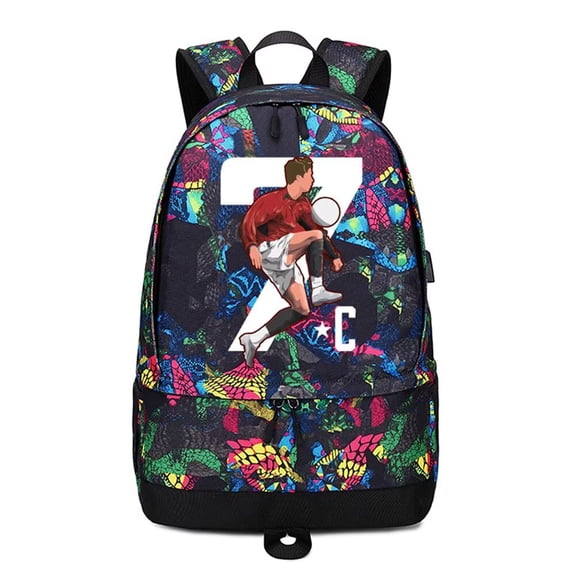 Soccer Player 7 Ball Storage Backpack Sports Equipment Depositary Multifunctional Bag For Men Women (Red - 2)