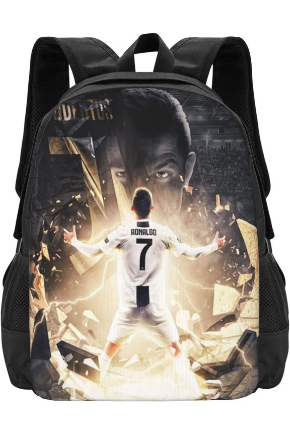 Soccer Player #7 Cristiano Ronaldo Backpack 16.5 Inch For Daily Work Sport Outdoor Football Fans Laptop Bag Student Schoolbag Style 17