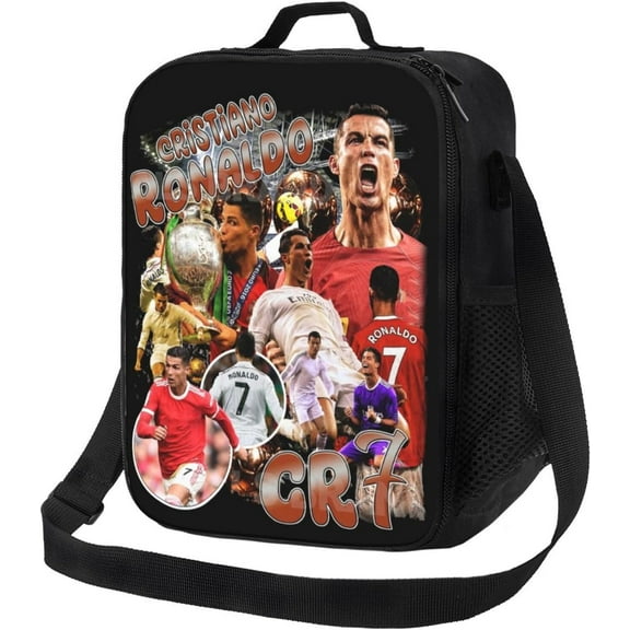 Soccer Player #7 Lunch Bag Cristiano Ronaldo Cooler Bag For School/Work/Party/Travel/Picnic Football Fans Lunch Box-Style 1