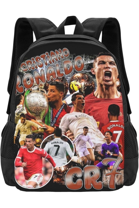 Soccer Player #7 Ronaldo Backpack 16.5 Inch For Daily Work Sport Outdoor Football Fans Laptop Bag-Style 19