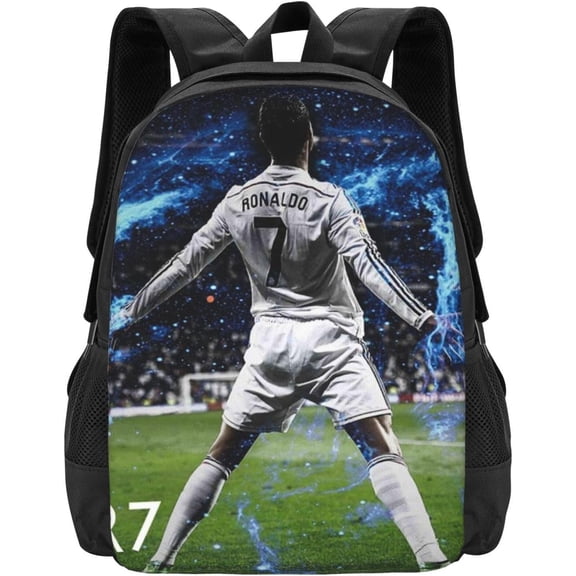 Soccer Player #7 Ronaldo Backpack 16.5 Inch For Daily Work Sport Outdoor Football Fans Laptop Bag-Style 19