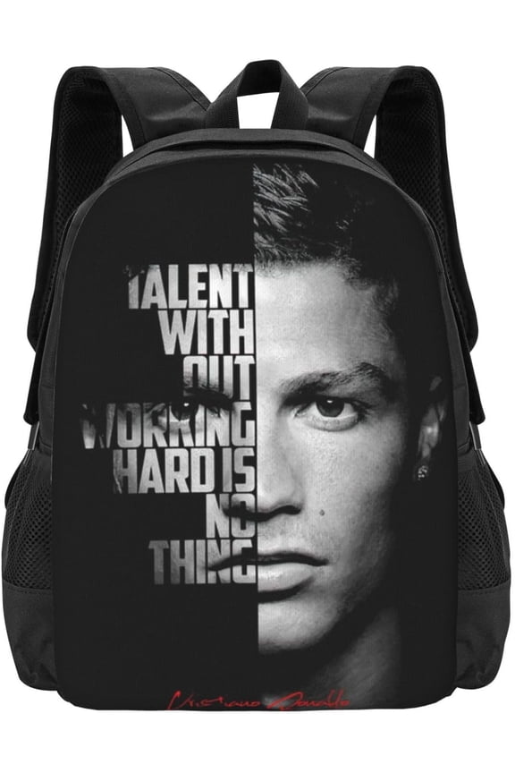 Soccer Player #7 Ronaldo Backpack 16.5 Inch For Daily Work Sport Outdoor Football Fans Laptop Bag-Style 43