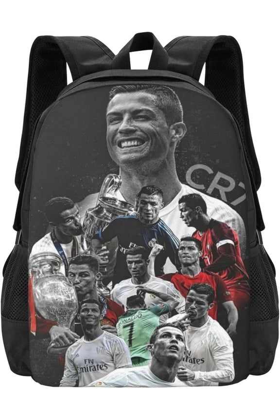 Soccer Player #7 Ronaldo Backpack 16.5 Inch For Daily Work Sport Outdoor Football Fans Laptop Bag-Style 43