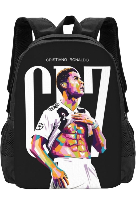 Soccer Player #7 Ronaldo Backpack 16.5 Inch For Daily Work Sport Outdoor Football Fans Laptop Bag-Style 43