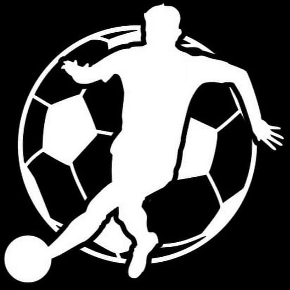 Soccer Player Boy - Car Window - Car Window - Premium Vinyl Decal/Sticker