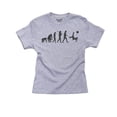 thumbnail image 1 of Soccer Player Evolution Doing Bicycle Kick Hilarious Girl's Cotton Youth Grey T-Shirt, 1 of 2