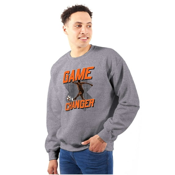 Soccer Player Fan Game Changer Men's Crewneck Sweatshirt Brisco Brands S