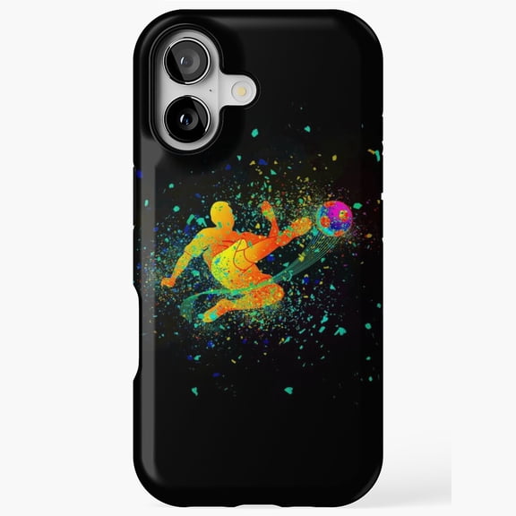 Soccer Player Kick Colorful Sports Action Illustration iPhone Case 17 11 12 13 14 15 16 Pro Max