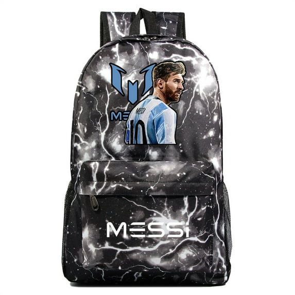 Soccer Player Messi_10 Canvas Backpack-Student Back to School Bookbag Lightweight Casual Daypack for Teen