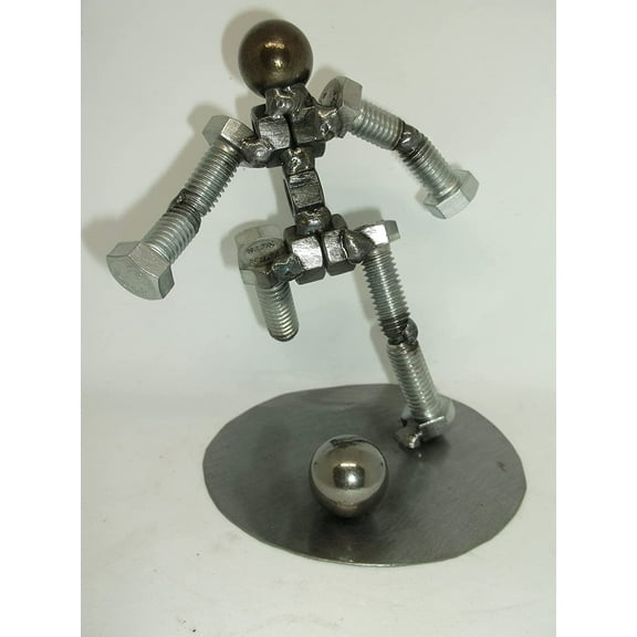 Soccer Player Metal Bolt Figurine