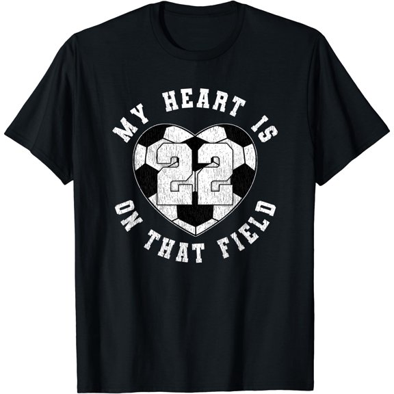 Soccer Player Mom Dad Saying Number 22 T-Shirt, Unisex T-Shirt