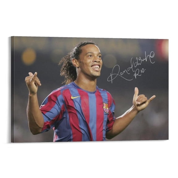 Soccer Player Ronaldinho Canvas Poster Artworks Picture Print Poster Wall Art Painting Canvas Gift Decor Home Posters Decorative 16x24inch(40x60cm)