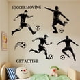 thumbnail image 1 of Soccer Player Silhouette Wall Decal Sports Themed Bedroom Decor Easy to Apply Removable Vinyl Stickers, 1 of 7