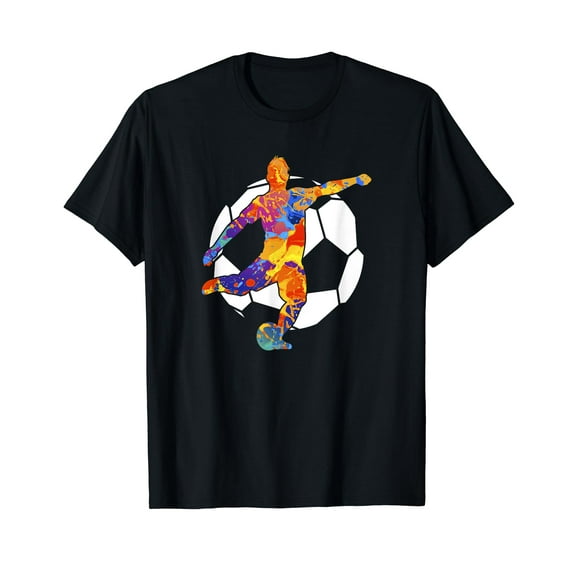 Soccer Player Sports Graphic - Soccer Graphic Short Sleeve T-Shirt Black Tee