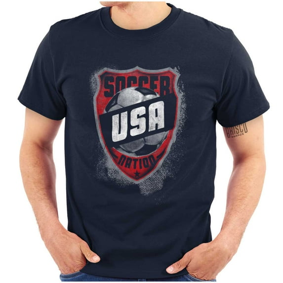 Soccer Player USA American Nation Men's Graphic T Shirt Tees Brisco Brands L