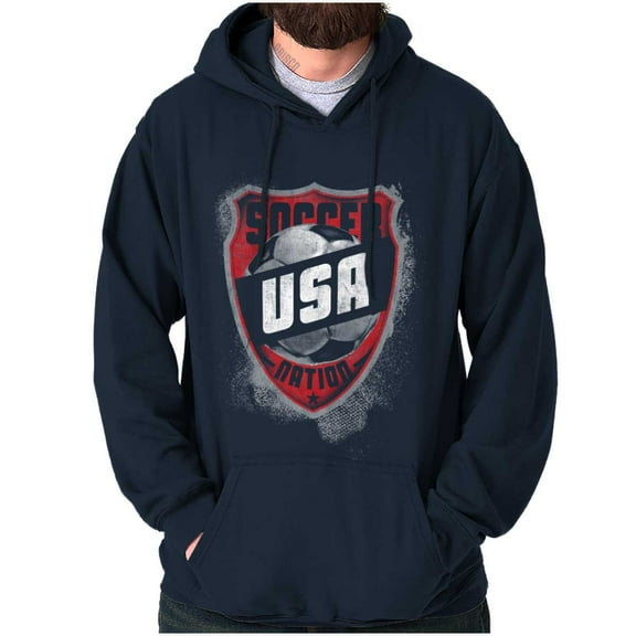 Soccer Player USA American Nation Unisex Plus Fleece Graphic Hoodie Brisco Brands 2X